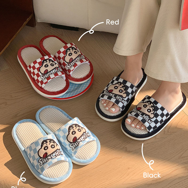 Japan Summer Festival Clothing - Chaussons en lin Anime Crayon Shin-Chan