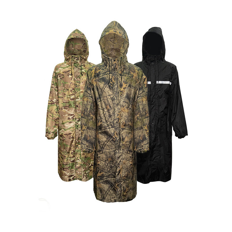 Summer Rain Clothing - CamSolomon-Imperméable long camouflage pour hommes et