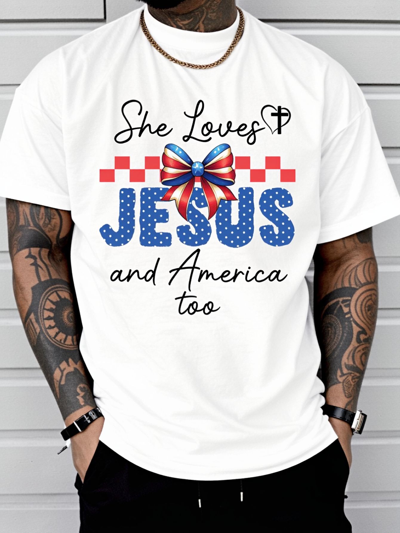 Summer Clothing Not Shein - T-shirt imprimé « She Loves Jesus