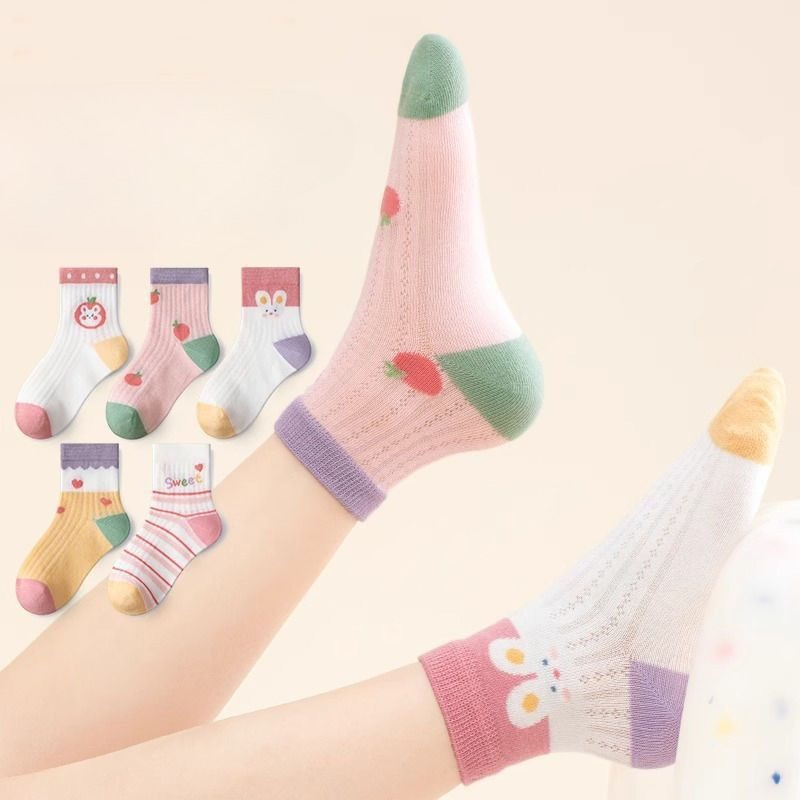 Summer Clothing Baby Girl - Chaussettes pour enfants, 5 paires/lot, chaussettes