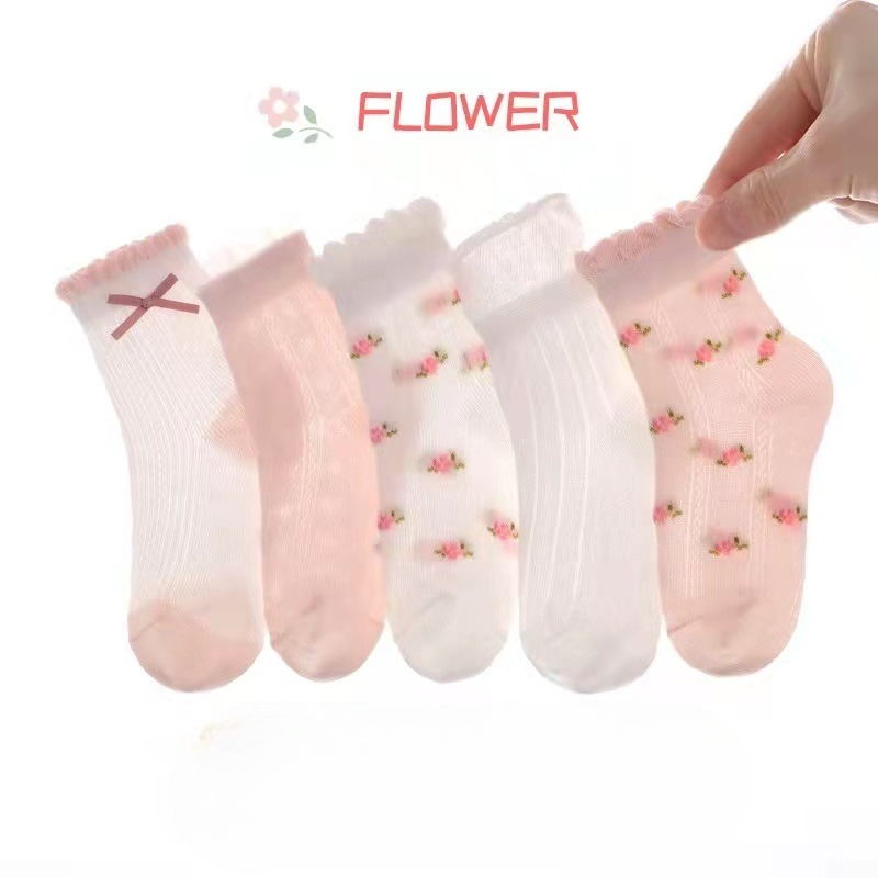 Summer Clothing Baby Girl - Chaussettes pour filles, motif de fleurs
