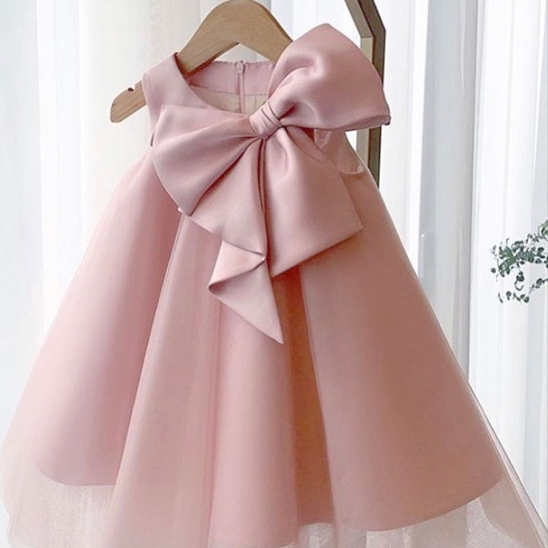 Summer Clothing Baby Girl - Robe d'été à gros nœud pour