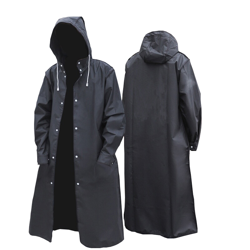 Summer Rain Clothing - Noir mode adulte imperméable Long imperméable