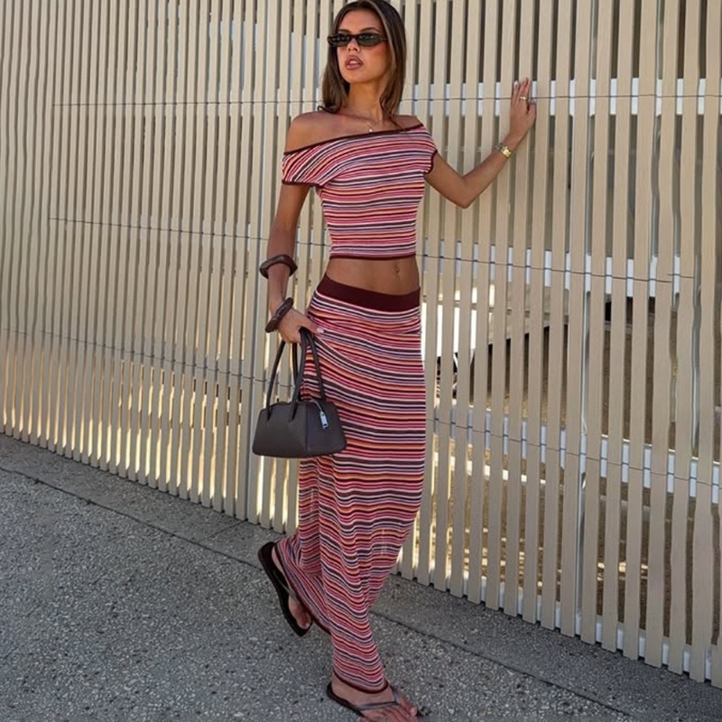 Ensemble 2 pièces jupe en tric - Summer Clothing For Older Women avis et prix