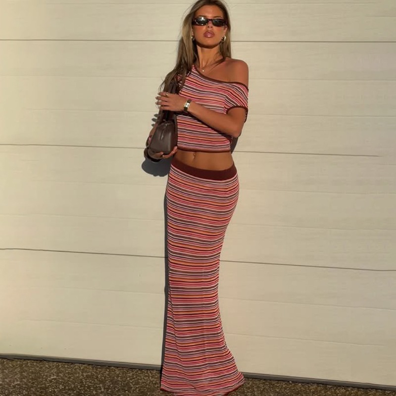 Ensemble 2 pièces jupe en tric - Summer Clothing For Older Women avis et prix