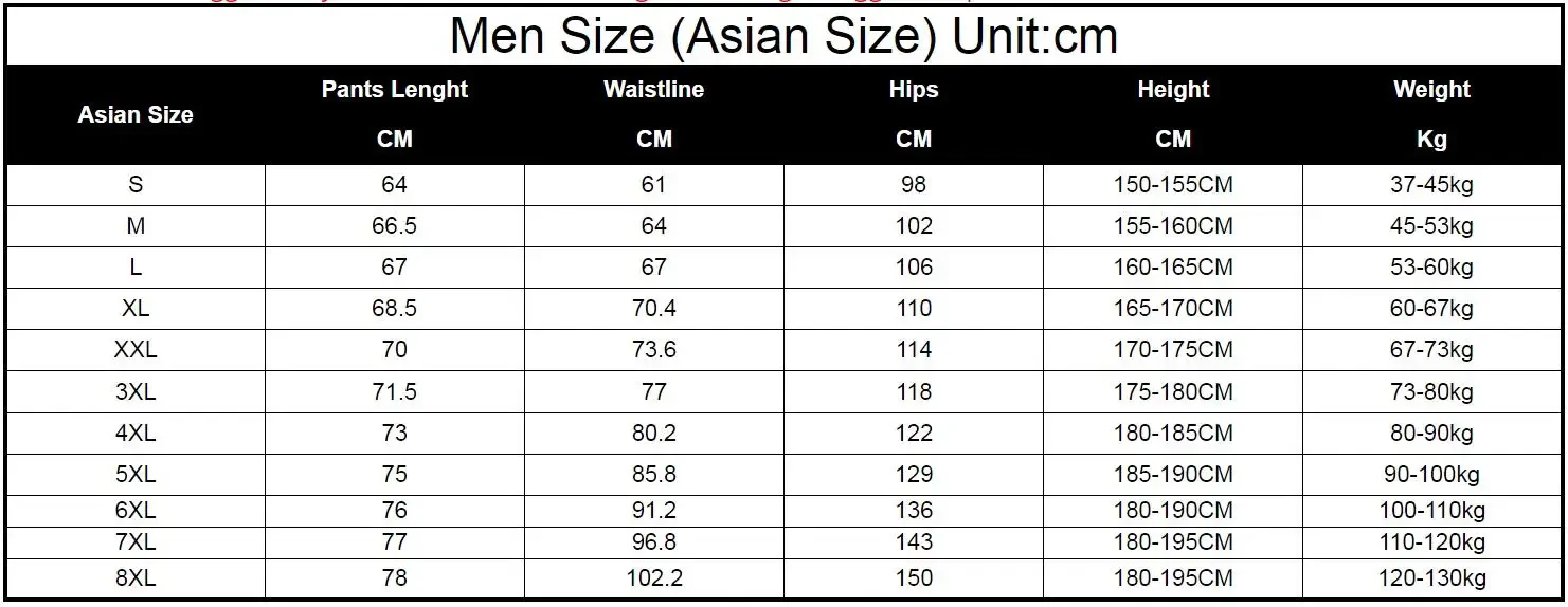 Grande taille 7XL 8XL Joggers  - Summer Clothing Websites avis et prix