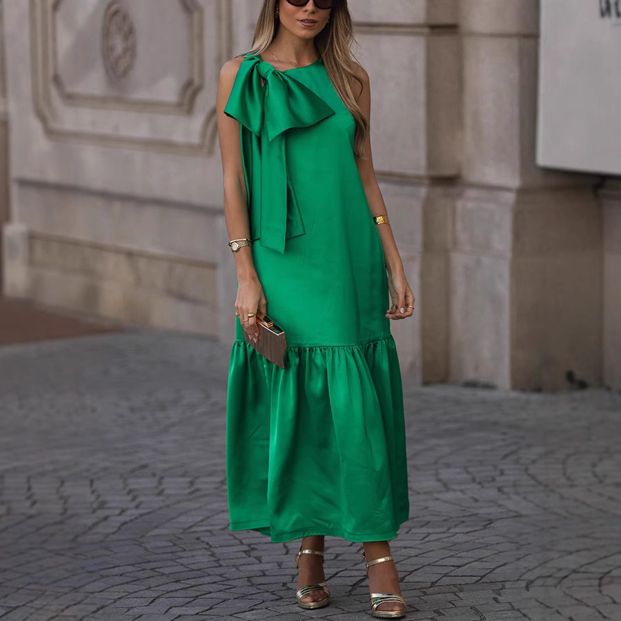 Robe sans manches unie avec nœ - Summer Clothing Websites avis et prix