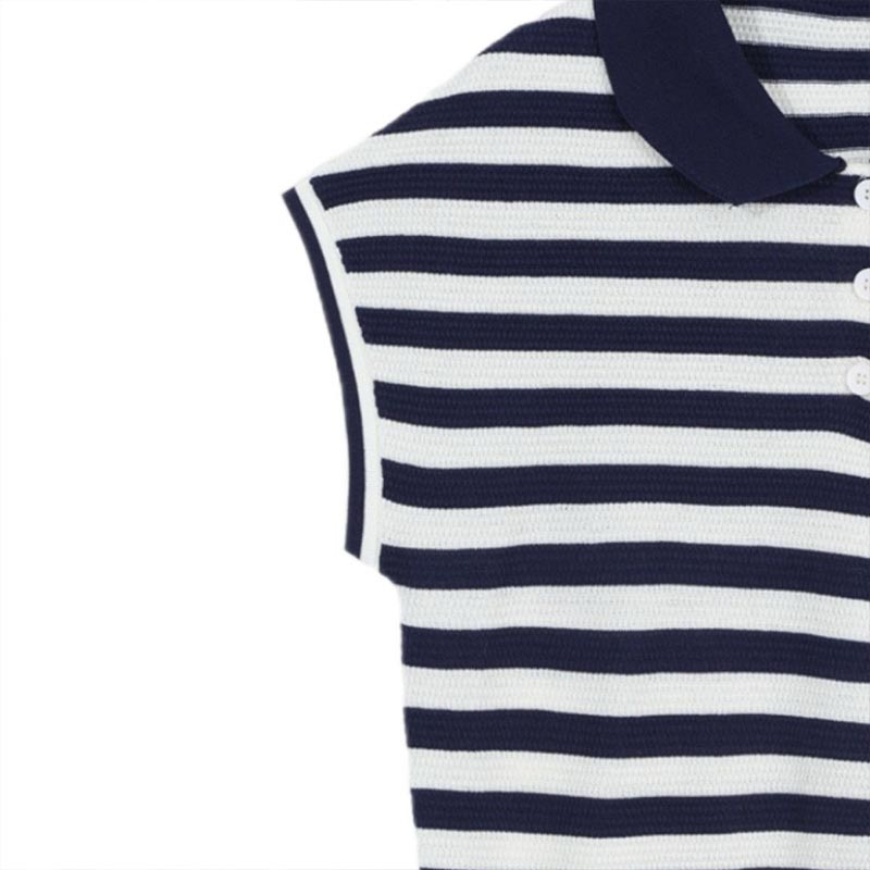 T-shirt en maille rayée à col  - Summer Clothing Drop avis et prix