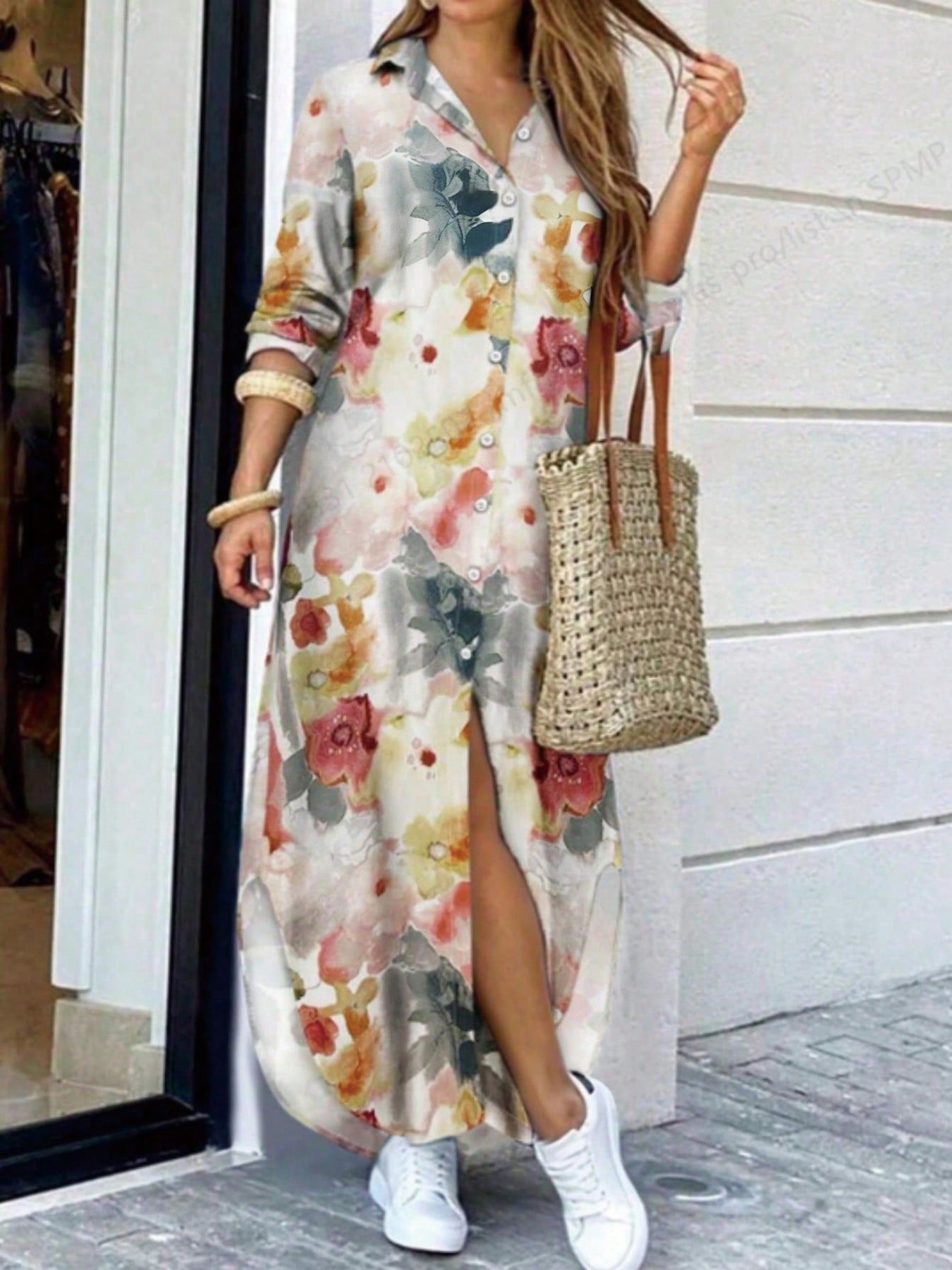 Robe chemise imprimée ample d' - Summer Clothing For Older Women avis et prix