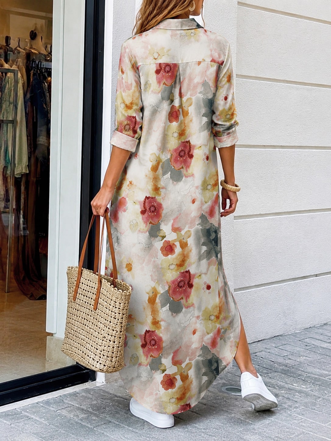 Robe chemise imprimée ample d' - Summer Clothing For Older Women avis et prix